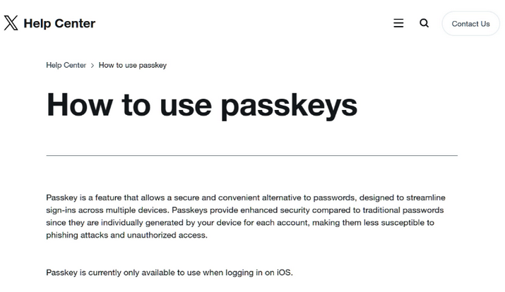 璧山苹果维修店铺分享iOS用户如何通过通行密钥(Passkey)登录 